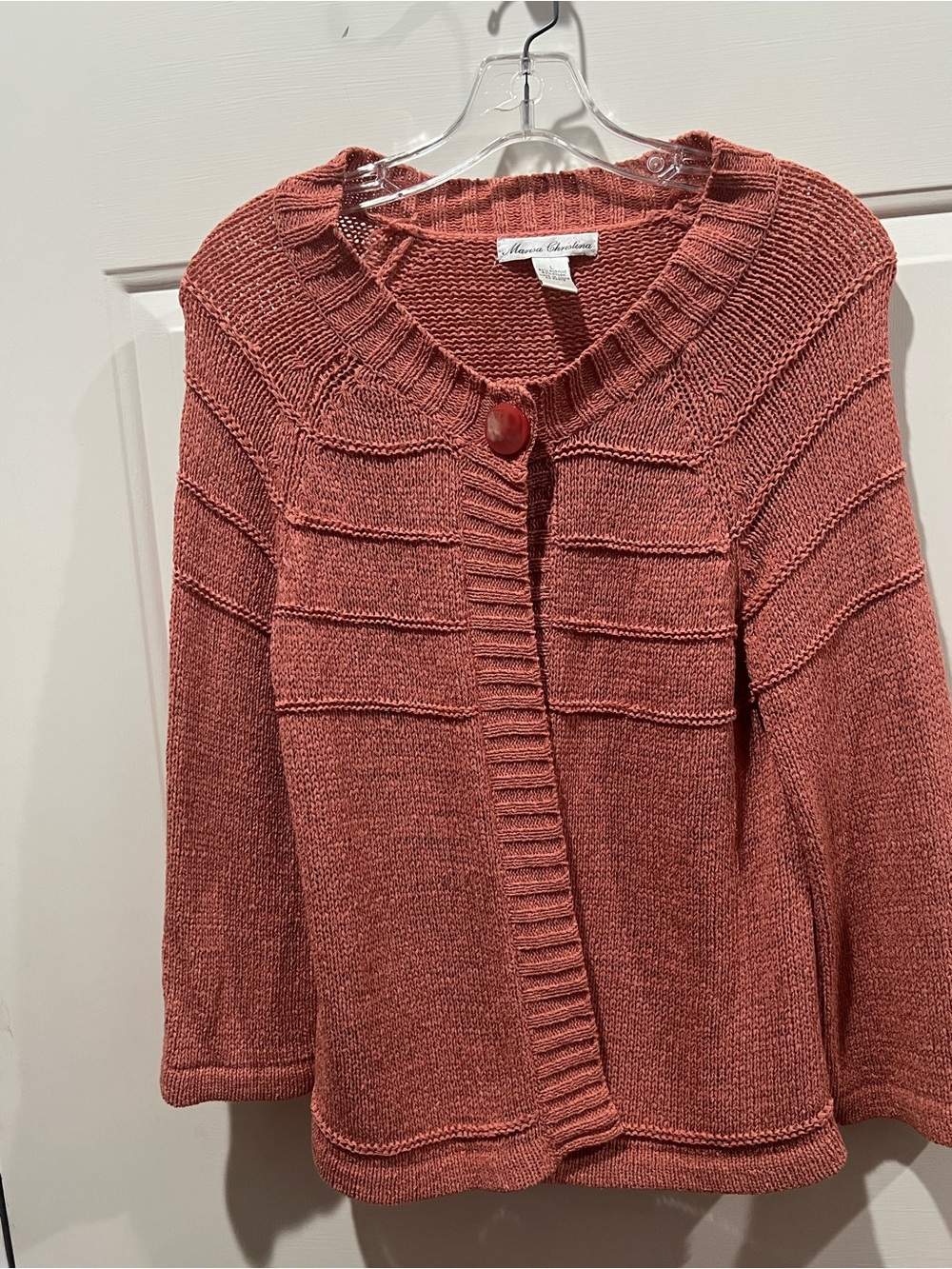 Marisa Christina Dusty Rose Knit Button-Front Cardigan